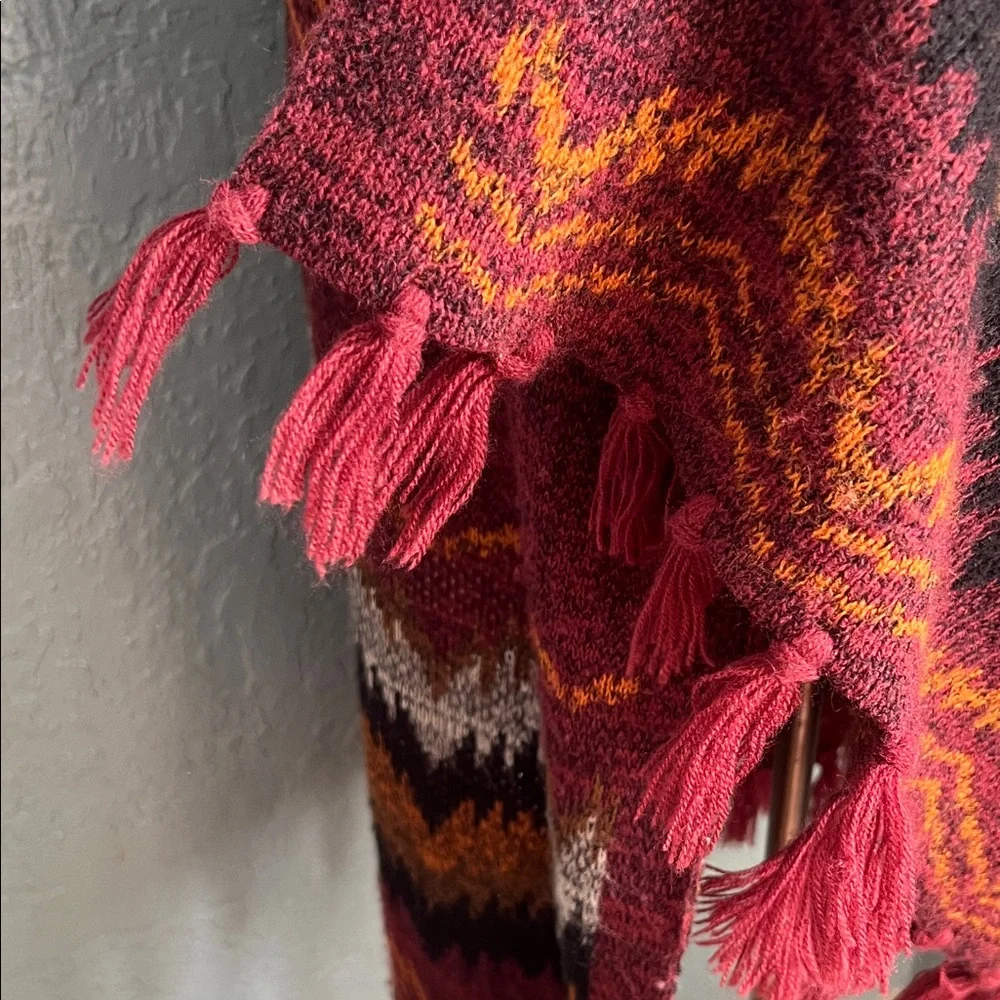 Absolutely Famous Burgundy and Black Zigzag Duster/Cardigan - Picture 3 of 7